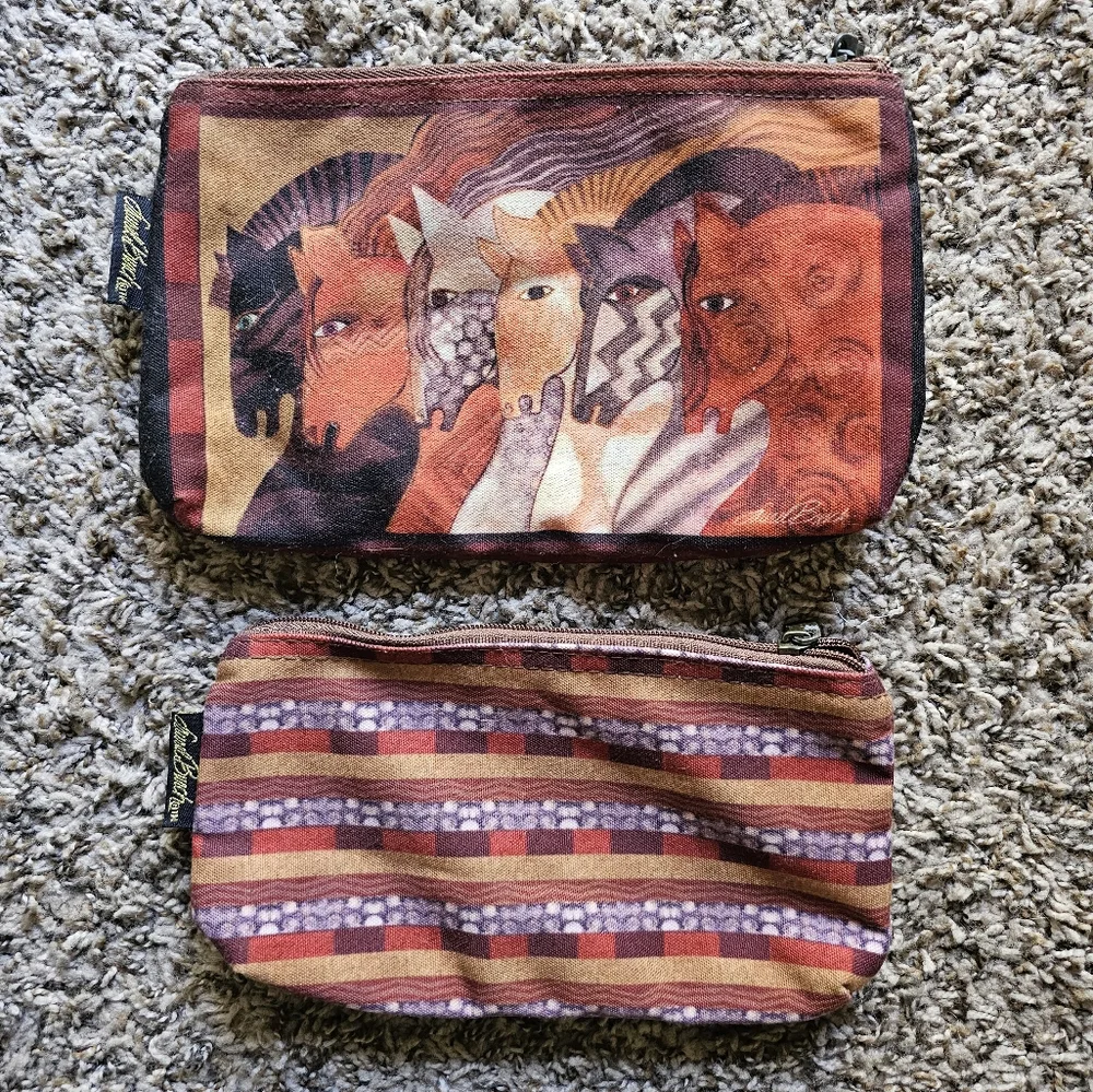 Laurel Burch set of two‎ pouches horse print